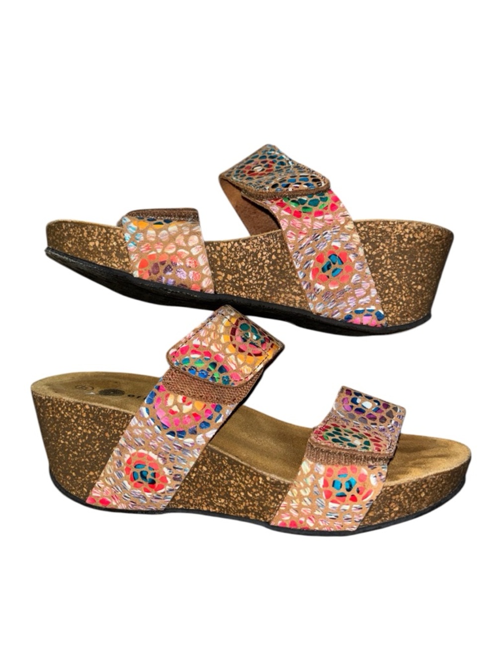 Eric Michael LIAT Women's wedge Sandal tan Mosaic EU Size 37/US7
